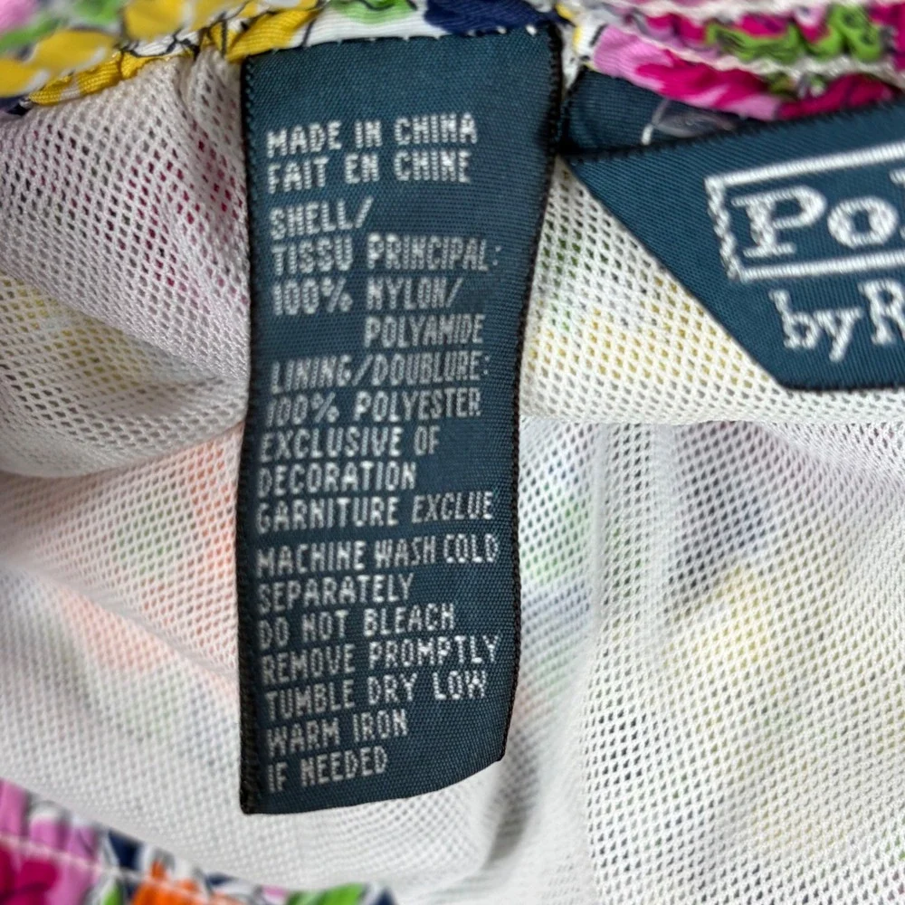 Polo Ralph Lauren Mens Floral Swim Trunks Navy Blue Orange Pink Medium 5